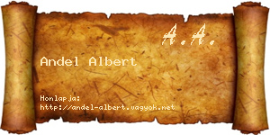 Andel Albert névjegykártya