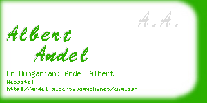 albert andel business card